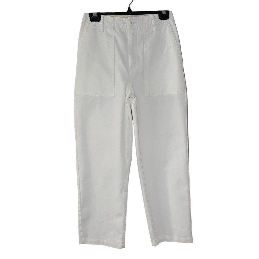 Brixton Women Pants, Vancouver White Chino Ankle Cropped Pants, Sz 27